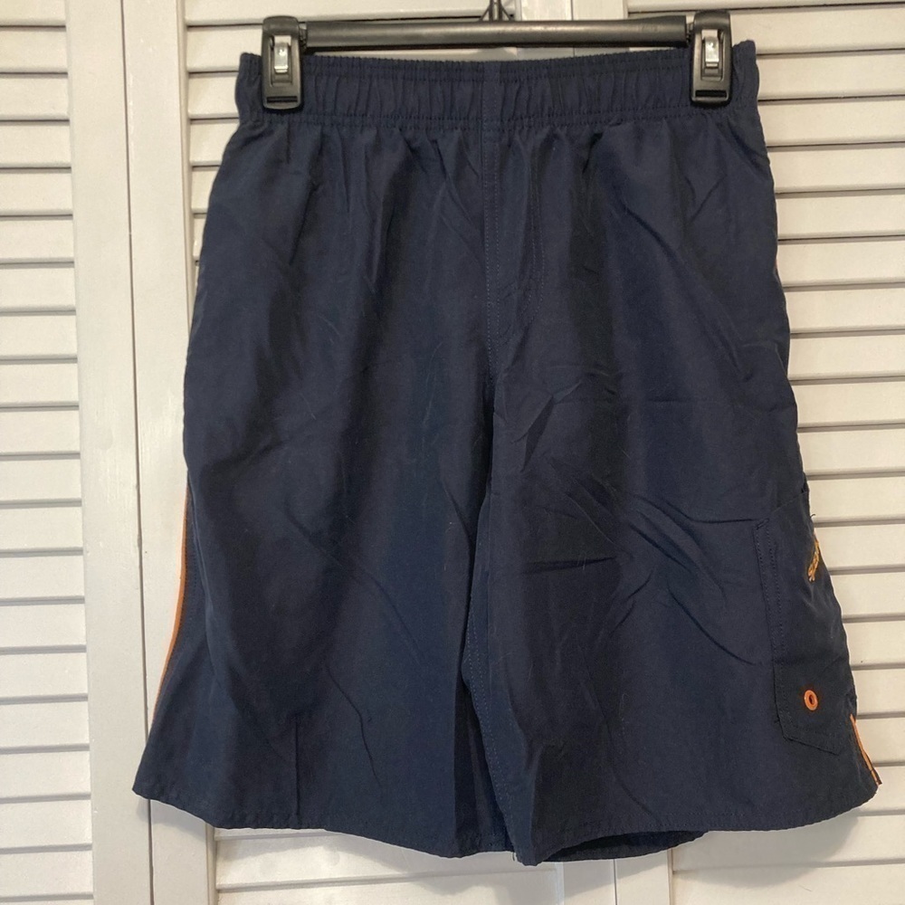 Boys Speedo Blue And Orange Swim Trunks Size Extra Large